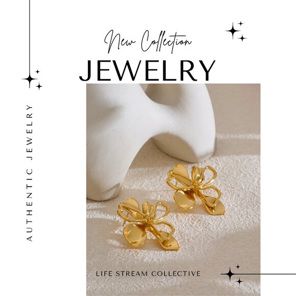 Life Stream Collective Jewelry - Shop Now 🌸 Double-Layer Flower Earrings 🌸
